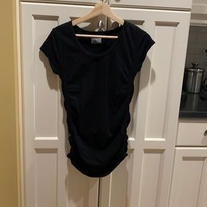 Black Athleta top with ruched sides